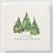 Tinte-Design-Weihnachtsbaum-Untersetzer Steinuntersetzer (Vorderseite)