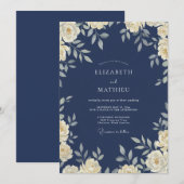 Tinte Elfenbein Blatt Hochzeit Einladung (Vorne/Hinten)