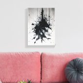 Tinte Eruption Dramatischer Schwarzer Spritzer Leinwanddruck (Insitu (Wohnzimmer))