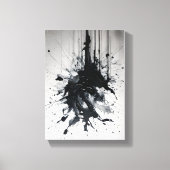 Tinte Eruption Dramatischer Schwarzer Spritzer Leinwanddruck (Vorderseite)