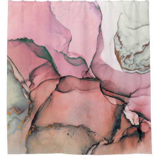 Tinte, Farbe, abstrakt. Schließen des Gemäldes. Co Duschvorhang (Vorderseite)