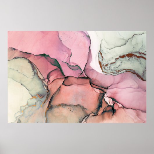 Tinte, Farbe, abstrakt. Schließen des Gemäldes. Co Poster (Vorne)