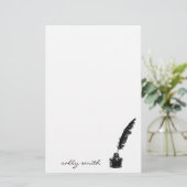 Tinte Flasche mit/ Quill Stationierung Briefpapier (Stehend Vorderseite)