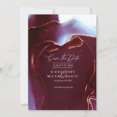 Tinte Flow Wedding Save the Date Burgundy ID762 (Rückseite)