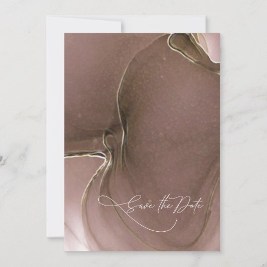 Tinte Flow Wedding Save the Date Taupe ID762 (Vorderseite)