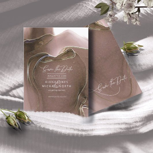Tinte Flow Wedding Save the Date Taupe ID762