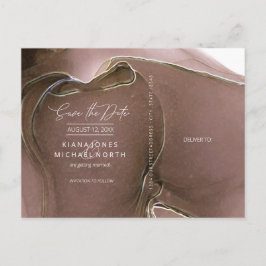 Tinte Flow Wedding Save the Date Taupe ID762 Ankündigungspostkarte