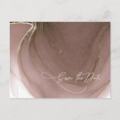 Tinte Flow Wedding Save the Date Taupe ID762 Ankündigungspostkarte (Vorderseite)