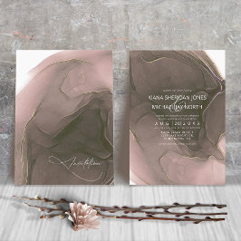 Tinte Flow Wedding Taupe ID762 Einladung