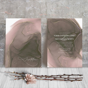 Tinte Flow Wedding Taupe ID762 Einladung