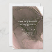 Tinte Flow Wedding Taupe ID762 Einladung (Vorderseite)