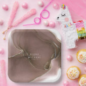 Tinte Flow Wedding Taupe ID762 Pappteller (Party)