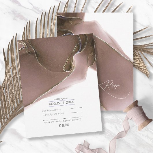 Tinte Flow Wedding Taupe ID762 RSVP Karte