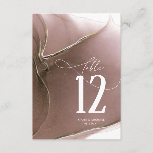 Tinte Flow Wedding Tischnummer Taupe ID762 (Rückseite)