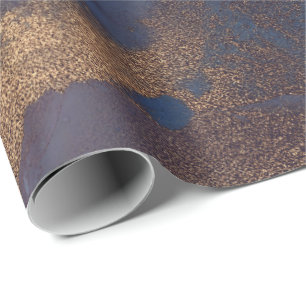 Tinte Flüssig Paint Blue Bronze Kupfer Lila Gold Geschenkpapier