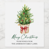 Tinte für Kalligrafie Weihnachten Wasserfarbe Kief Weinetikett (Einzelnes Label)