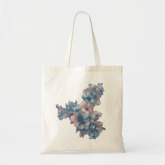 Tinte Futurismus Blumendesign Tote Bag Tragetasche (Vorne)