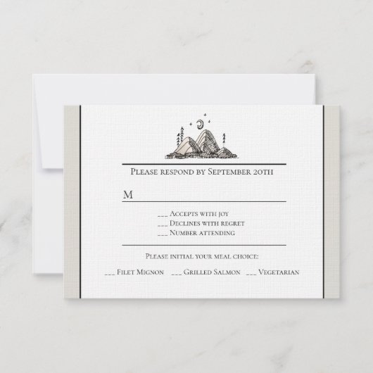 Tinte Gezeichnet RSVP-Karte RSVP Karte (Vorderseite)