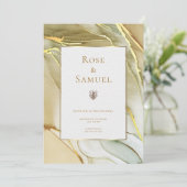 Tinte Gold Ästhetik Chic Hochzeitseinladung Einladung (Stehend Vorderseite)