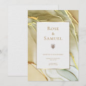 Tinte Gold Ästhetik Chic Hochzeitseinladung Einladung (Vorne/Hinten)