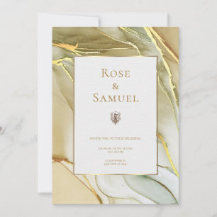 Tinte Gold Ästhetik Chic Hochzeitseinladung Einladung