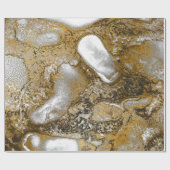 Tinte Gold Liquid Paint Gray Schwarz-weiß Abstrakt Geschenkpapier (Flach)