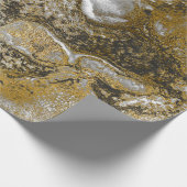 Tinte Gold Liquid Paint Gray Schwarz-weiß Abstrakt Geschenkpapier (Ecke)