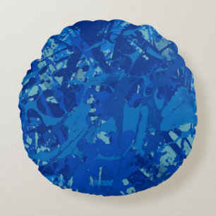 Tinte handgemalte Malerei. Abstrakte Wandkunst. Kr Rundes Kissen