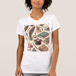 Tinte & Imagination – Federn, Bücher & Kaffee T-Shirt