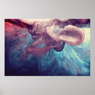 Tinte in der Wasser-abstrakten Fotografie Poster