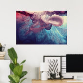 Tinte in Wasser Abstrakte Fotografie Poster (Heimbüro)