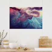 Tinte in Wasser Abstrakte Fotografie Poster (Küche)