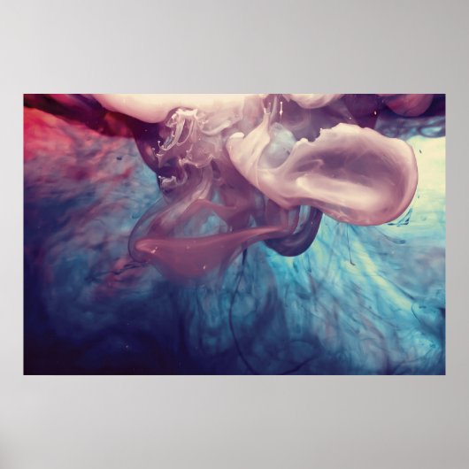 Tinte in Wasser Abstrakte Fotografie Poster (Vorne)