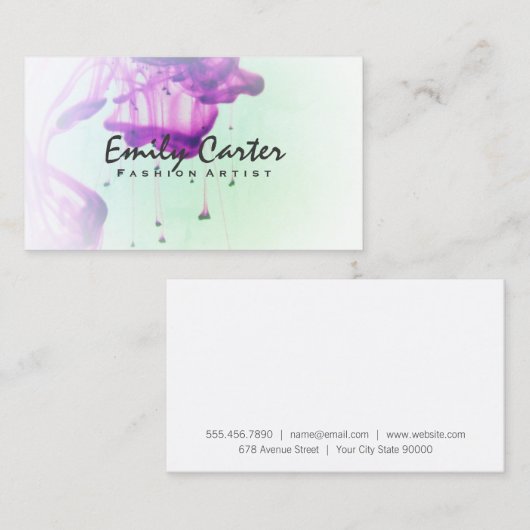 Tinte in Wasser | Kunst Visitenkarte (Vorne/Hinten)