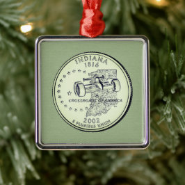 Tinte Indiana Staat Quarter Ornament Aus Metall