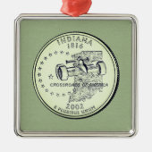 Tinte Indiana Staat Quarter Ornament Aus Metall (Vorne)
