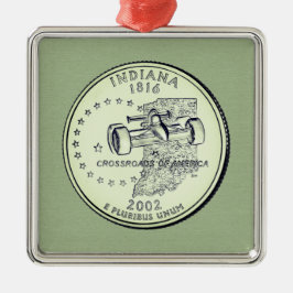 Tinte Indiana Staat Quarter Ornament Aus Metall