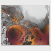 Tinte Kupfer Gold Liquid Paint Gray Burgundy Geschenkpapier (Flach)