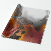 Tinte Kupfer Gold Liquid Paint Gray Burgundy Geschenkpapier (Ungerollt)