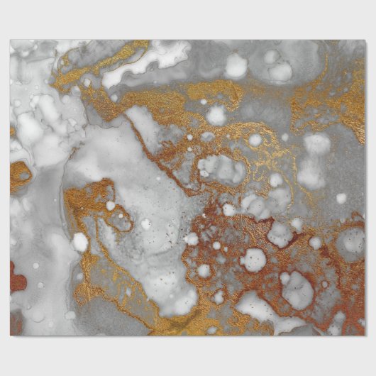 Tinte Kupfer Gold Liquid Paint Gray Burgundy White Geschenkpapier (Flach)