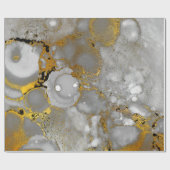 Tinte Kupfer Gold Liquid Paint Gray Schwarz-weiß Geschenkpapier (Flach)