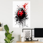 Tinte Ladybug Gemälde Poster (Heimbüro)