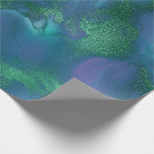 Tinte Liquid Paint Blue Emerald Sapphire Green Geschenkpapier (Ecke)