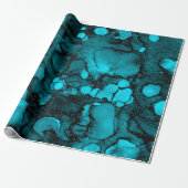 Tinte Liquid Paint Blue Sapphire Black Glam Geschenkpapier (Ungerollt)