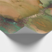 Tinte Liquid Paint Emerald Green Bronze Gold Geschenkpapier (Ecke)