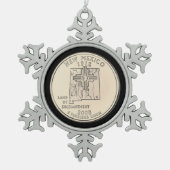 Tinte New Mexico Staat Quarter Schneeflocken Zinn-Ornament (Vorderseite)