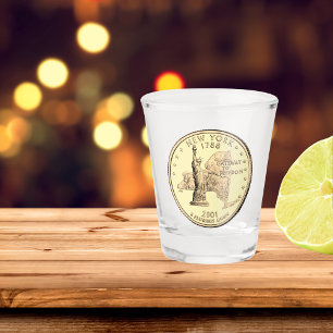 Tinte New York Staat Quarter Design Shot Glass Schnapsglas