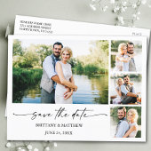 Tinte Pen Script 4 Foto Modernes Save the Date Postkarte