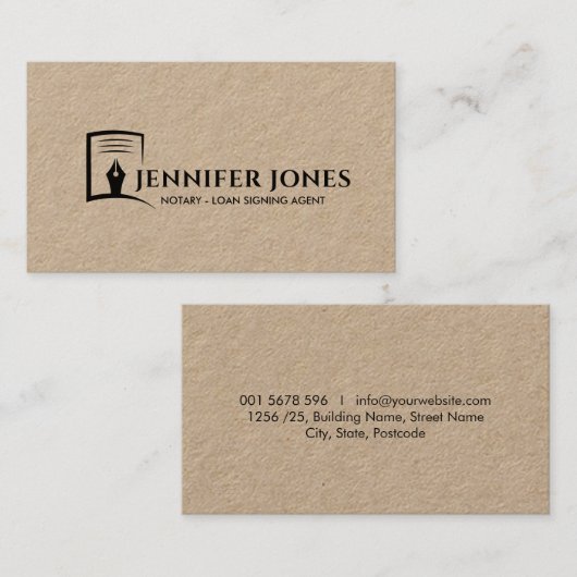 Tinte Pen und Papiernotar Beruflich Visitenkarte (Vorne/Hinten)