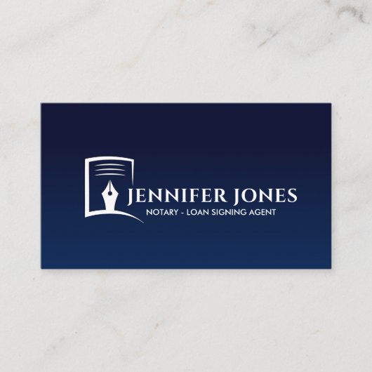 Tinte Pen und Papiernotar Beruflich Visitenkarte (Vorderseite)